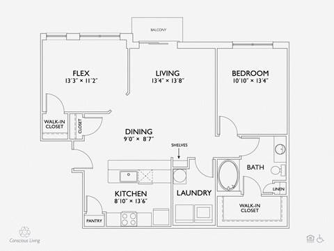 A11 floor plan at Penn Circle, Carmel, IN
